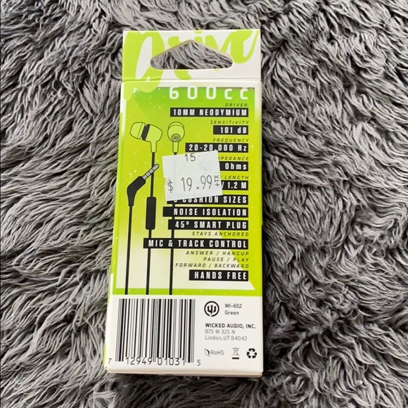 Wicked Audio Ear Phones - green - Picture 2 of 2